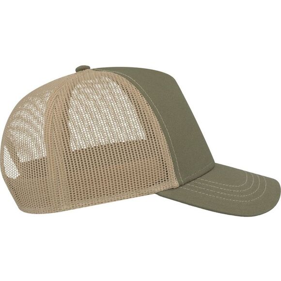 Atlantis Unisex Adult Rapper 5 Panel Canvas Recycled Trucker Cap / Olive/Khaki - Picture 4 of 4